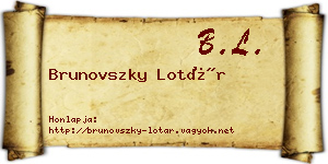 Brunovszky Lotár névjegykártya